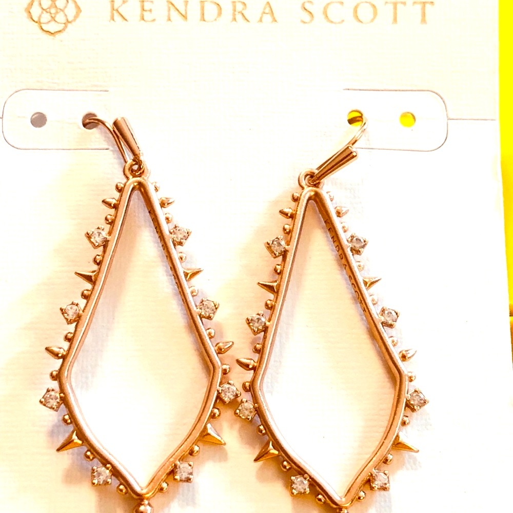 NWT Kendra Scott Rare & Retired Pax Earrings Rose Gold & Cubic Zirconia GORG😊 - Picture 7 of 9